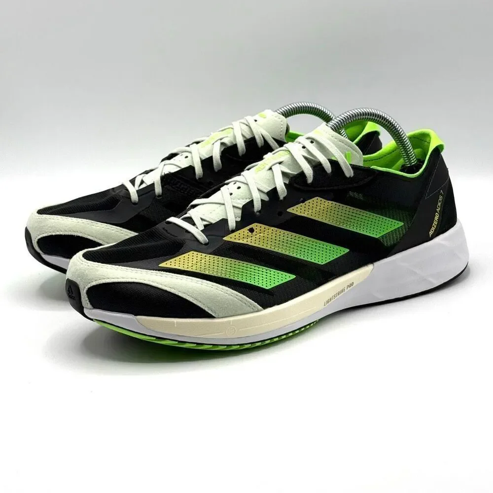 Adidas Adizzero Adios 7 Sneakers in Beam Yellow Solar Green - US Men’s 10 / FR 4